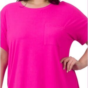 Plus-size Fuchsia Microfiber Short Set